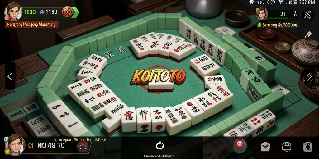 Screenshot utama KOITOTO menampilkan gameplay Mahjong yang mendebarkan dan penuh warna.