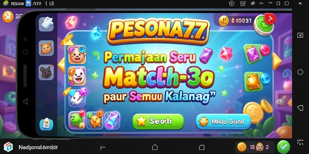 Tampilan gameplay PESONA77 yang penuh warna dan menarik.