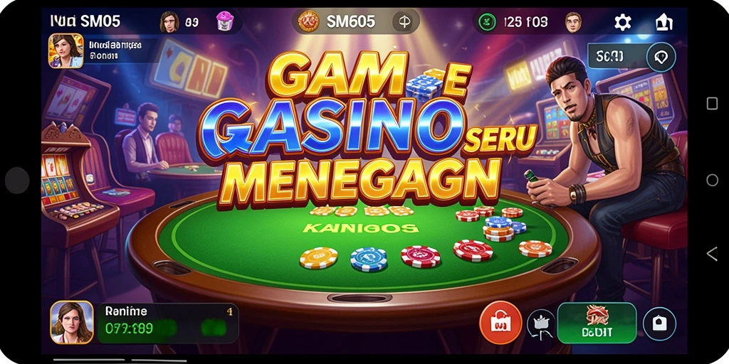 Screenshot dari gameplay menarik di SM605 dengan suasana Kasino autentik.